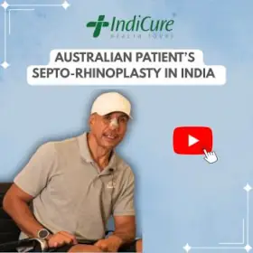 Australian patient Jason post-septo-rhinoplasty surgery in India.
