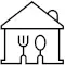 Line icon for bullet point of exclusions of accommodation and meals in plastic surgery packages
