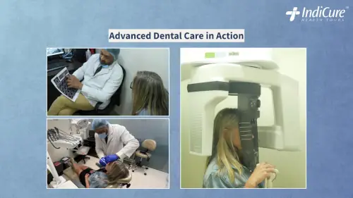 Nicola receiving clinical dental care and a diagnostic jaw scan at the dental clinic.