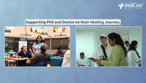IndiCure care coordinator supporting Phil Scheurich during his recovery in Mumbai