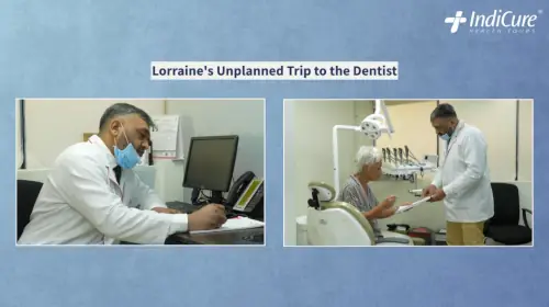 Lorraine's dental checkup and root canal planning session with Dr. Chirag Desai