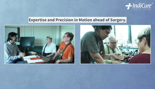 Dr. Mudit Khanna and the orthopaedic surgical team at preparing for knee replacement surgery